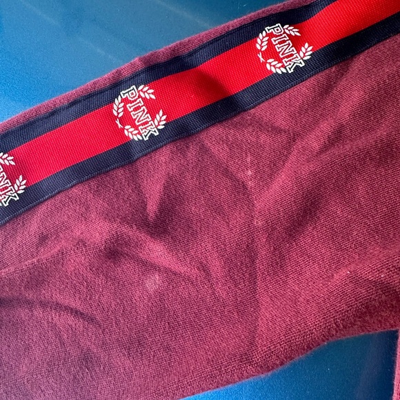 Duo Outerwear Combo:PINK brand Crewneck sweatshirt and Burgundy Hoodie, Size Med - Picture 5 of 16